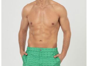 Pantaloni scurti de baie cu buzunare laterale - Verde electric