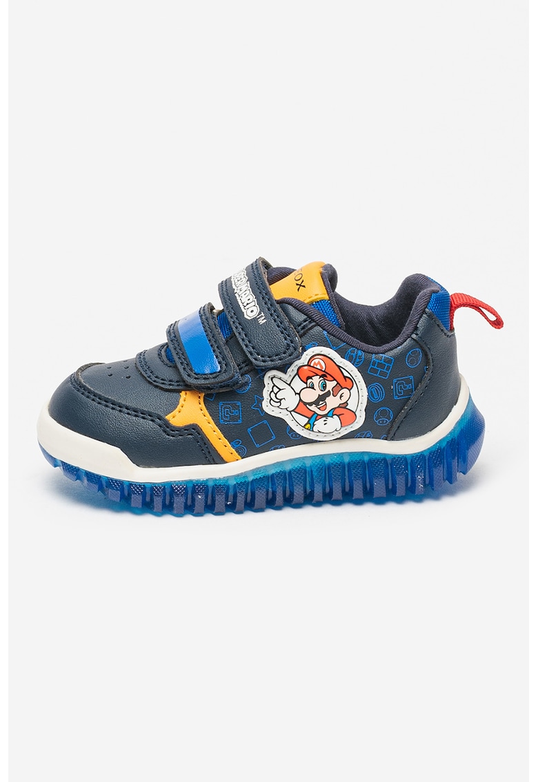 Reducere 67% - Pantofi sport cu velcro si imprimeu cu desene Lightyloo - Albastru inchis/Portocaliu persan/Alb optic 1 Pantofi sport cu velcro si imprimeu cu desene Lightyloo - Albastru inchis/Portocaliu persan/Alb optic
