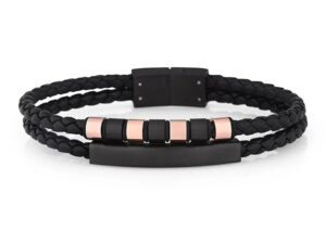Bratara pentru barbati din Piele ecologica - lungime 20 cm - JWQG3013
