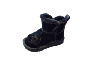 Cizme  Imblanite - Model Flower - Peste glezna - Fete - Fara inchidere - Negru