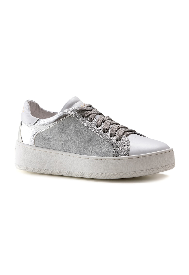 Reducere 85% - Pantofi sport de piele intoarsa cu imprimeu cu stele - Argintiu 1 Pantofi sport de piele intoarsa cu imprimeu cu stele - Argintiu