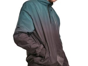Bluza de trening cu decolteu cu fermoar scurt - Negru/Albastru petrol