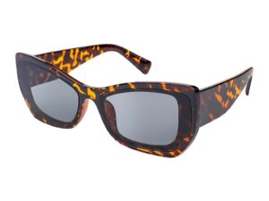 Ochelari de soare cat-eye Khloe - Maro/Gri antracit/Galben inchis