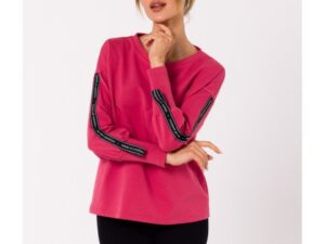 Fabricat din Emotion Pulover pentru femei fără glugă Tsewang M727 coniac - Rosu