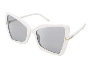 Ochelari de soare butterfly cu detaliu metalizat Rose - Alb