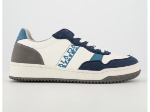 Pantofi sport cu imprimeu logo Courtis - Albastru inchis/Alb murdar/Gri inchis