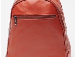 Rucsac din piele ecologica cu buzunar frontal cu fermoar - Rosu