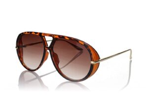 Ochelari de soare aviator cu lentile degrade - Maro inchis/Portocaliu