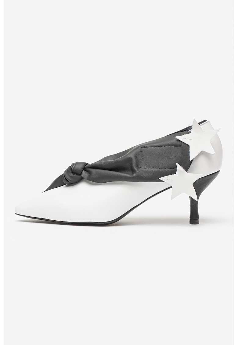 Reducere 75% - Pantofi de piele cu toc - Alb/Negru 1 Pantofi de piele cu toc - Alb/Negru