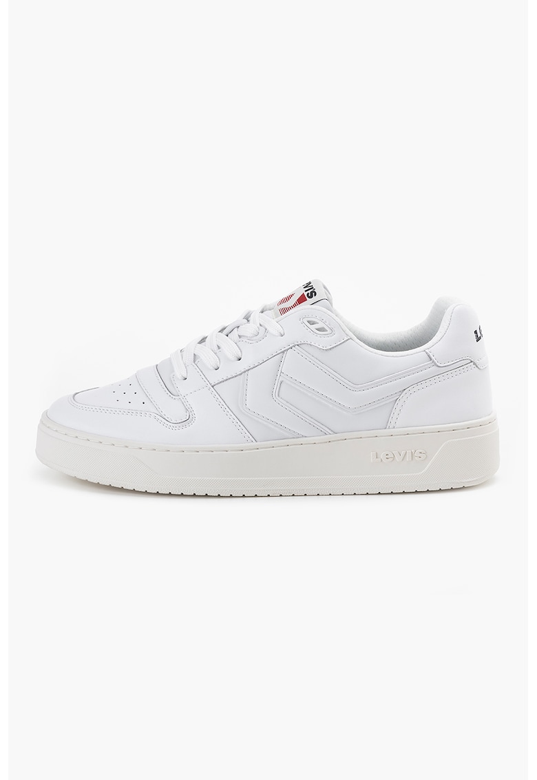Reducere 71% - Pantofi sport de piele ecologica cu perforatii - Alb optic 1 Pantofi sport de piele ecologica cu perforatii - Alb optic