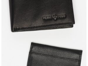 Portofel pliabil de piele - Negru