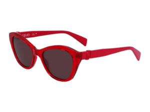 Ochelari de soare cat-eye cu lentile uni - Rosu