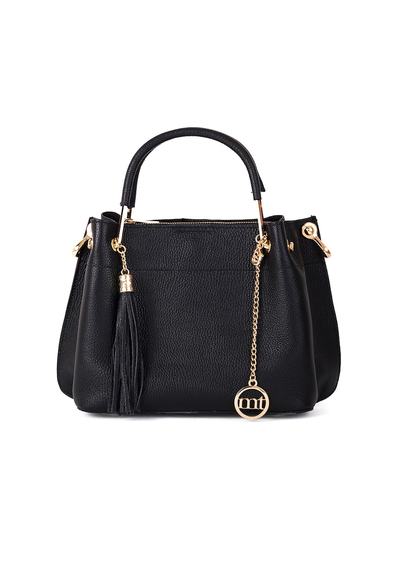Reducere 81% - Geanta de mana - de piele - cu accesoriu detasabil cu canaf - Negru 1 Geanta de mana - de piele - cu accesoriu detasabil cu canaf - Negru