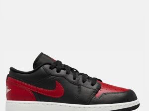 Pantofi sport baieti  Air Jordan 1 Low - piele naturala/piele ecologica - rosu/negru