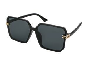 Ochelari de soare patrati Lydia - Auriu/Negru