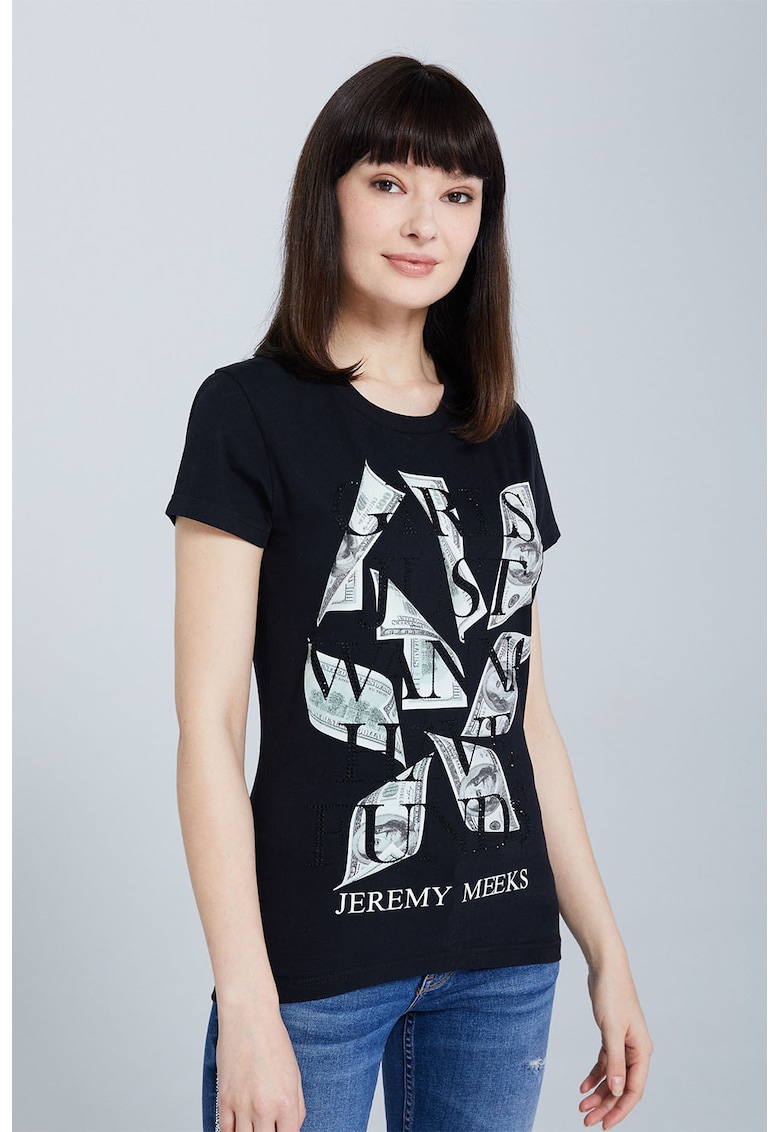 Reducere 88% - Tricou din amestec de bumbac organic cu imprimeu grafic 1 Tricou din amestec de bumbac organic cu imprimeu grafic