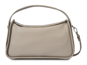 Geanta crossbody din piele - Maro taupe deschis