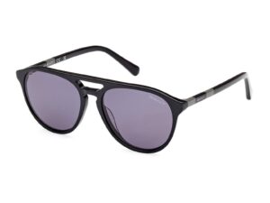 Ochelari de soare aviator cu lentile uni - Negru/Gri inchis
