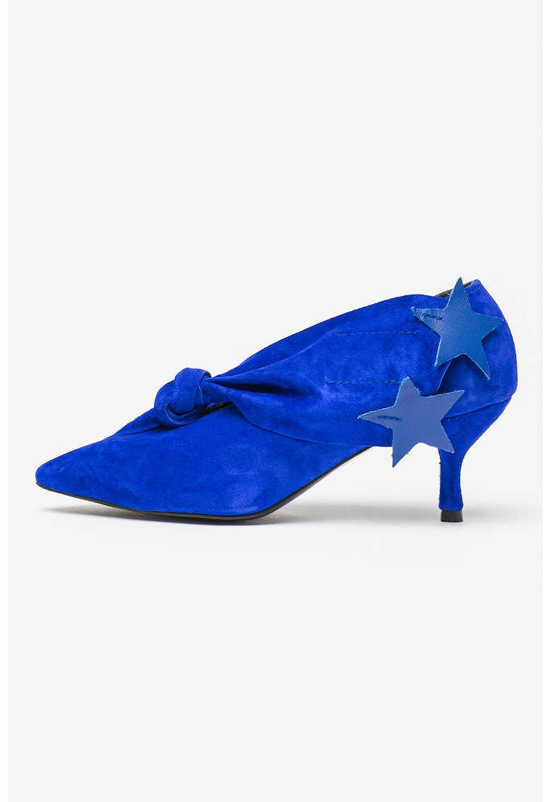 Reducere 73% - Pantofi de piele intoarsa cu toc - Albastru indigo 1 Pantofi de piele intoarsa cu toc - Albastru indigo