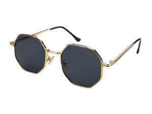 Ochelari de soare hexagonali cu lentile uni - Auriu