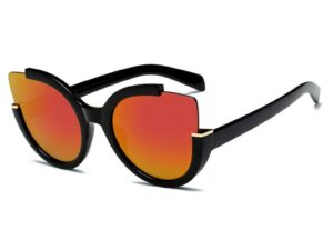 Ochelari de soare Ochi de Pisica Rosu Oglinda cu reflexii - Negru