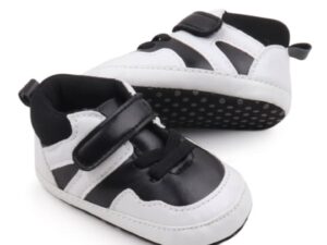 Pantofi Sport Casual - Piele ecologica - Baieti - Fete - Siret - Velcro - Alb - Negru - Alb/Negru