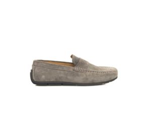 Pantofi loafer de piele intoarsa - Gri