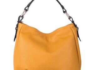 Geanta hobo de piele Noemi - Auriu/Negru/Galben sofran