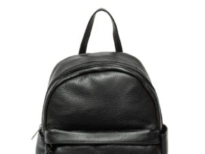 Rucsac de piele cu aspect granulat - Negru
