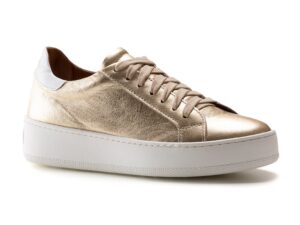 Pantofi sport de piele cu model uni - Auriu