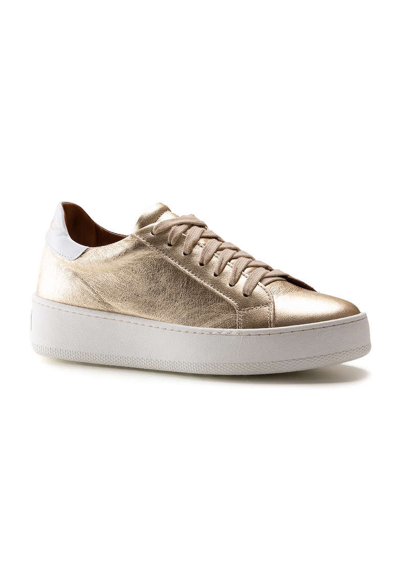 Reducere 84% - Pantofi sport de piele cu model uni - Auriu 1 Pantofi sport de piele cu model uni - Auriu