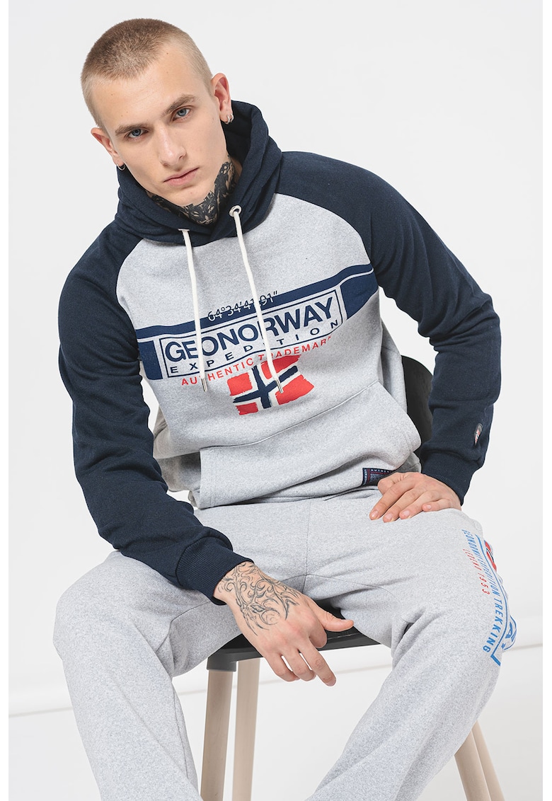 Reducere 83% - Hanorac cu maneci raglan Gabin - Gri melange/Bleumarin 1 Hanorac cu maneci raglan Gabin - Gri melange/Bleumarin