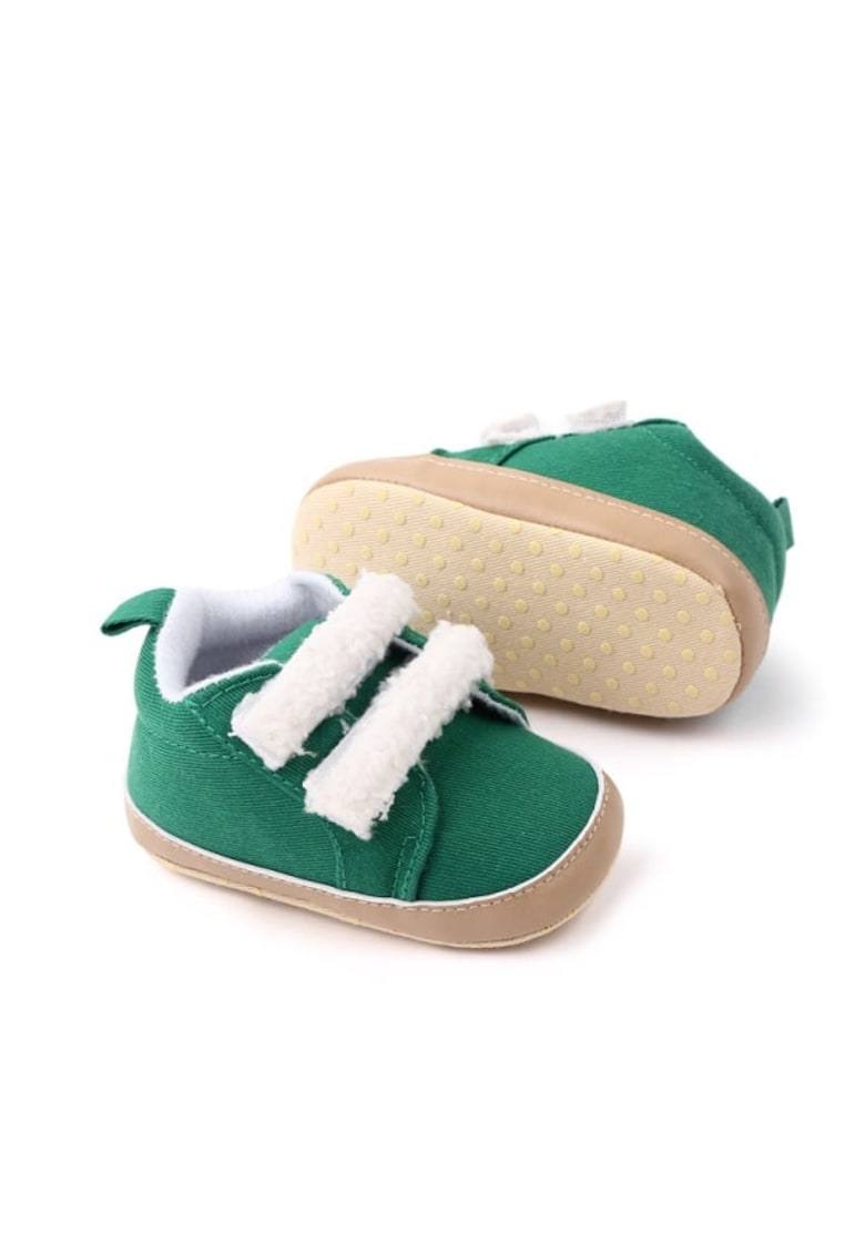 Reducere 60% - Pantofi Cu Barete Din Blanita - Casual - Textil - Baieti - Velcro - Verde 1 Pantofi Cu Barete Din Blanita - Casual - Textil - Baieti - Velcro - Verde