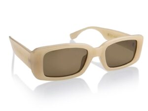Ochelari de soare polarizati cu lentile dreptunghiulare Lush - Bej