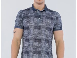 Tricou polo cu imprimeu - Alb/Bleumarin