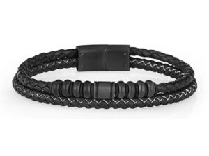 Bratara pentru barbati  din Piele ecologica - lungime 21 cm - JWQG3029