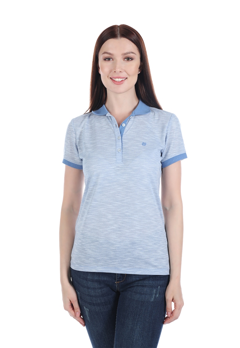 Reducere 88% - Tricou polo uni - Albastru deschis 1 Tricou polo uni - Albastru deschis