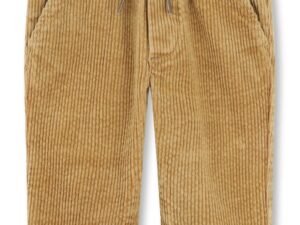 Pantaloni din reiat cu talie ajustabila - Maro deschis