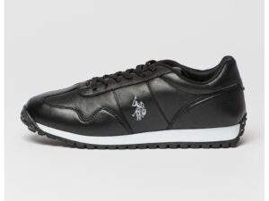 Pantofi sport din piele ecologica cu logo - Negru