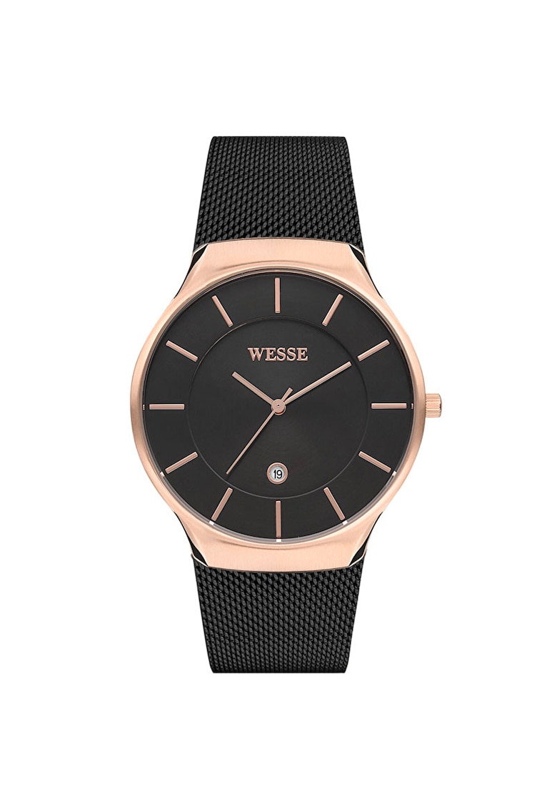 Reducere 68% - Ceas barbati model WWG202007 - cu mecanism Quartz - rezistenta la apa 5 ATM - curea neagra - carcasa rotunda din otel roz 1 Ceas barbati model WWG202007 - cu mecanism Quartz - rezistenta la apa 5 ATM - curea neagra - carcasa rotunda din otel roz