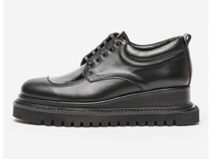 Pantofi wedge de piele - Negru