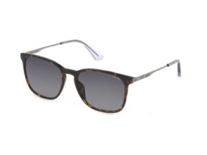 Ochelari de Soare Barbati  SPLD47-550752 - Lentile Degradate Gri Ø55mm - Cadru Maro Acetat - UV400 - Husa Inclusa