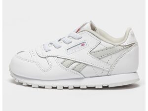 Pantofi sport din piele cu model uni Classic - Alb/Gri deschis