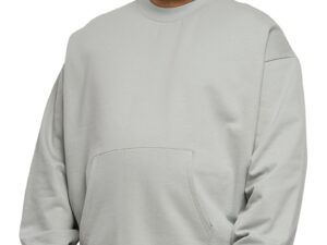 Bluza de trening din bumbac organic cu buzunar kangaroo - Gri deschis