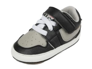 Pantofi Sport  Model Smart - Piele ecologica - Baieti - Siret - Velcro - Negru/Gri