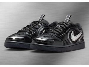 Adidasi sport femei  Air Jordan 1 Low Method of Make v3 - negru cu argintiu metalizat -