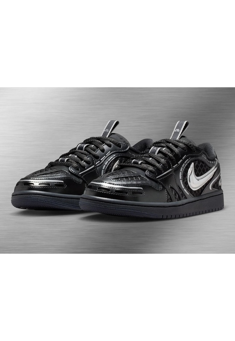 Reducere 56% - Adidasi sport femei Air Jordan 1 Low Method of Make v3 - negru cu argintiu metalizat - 1 Adidasi sport femei Air Jordan 1 Low Method of Make v3 - negru cu argintiu metalizat -