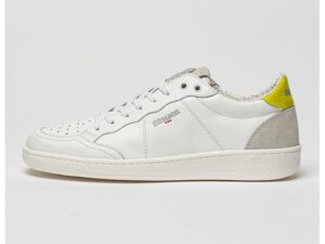 Pantofi sport din piele si piele ecologica - Alb/Verde