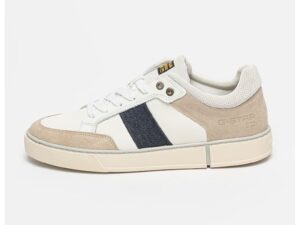 Pantofi sport low-cut din piele si piele intoarsa Ravond - Alb/Gri/Bleumarin