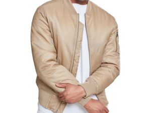 Jacheta bomber cu model uni - Maro camel